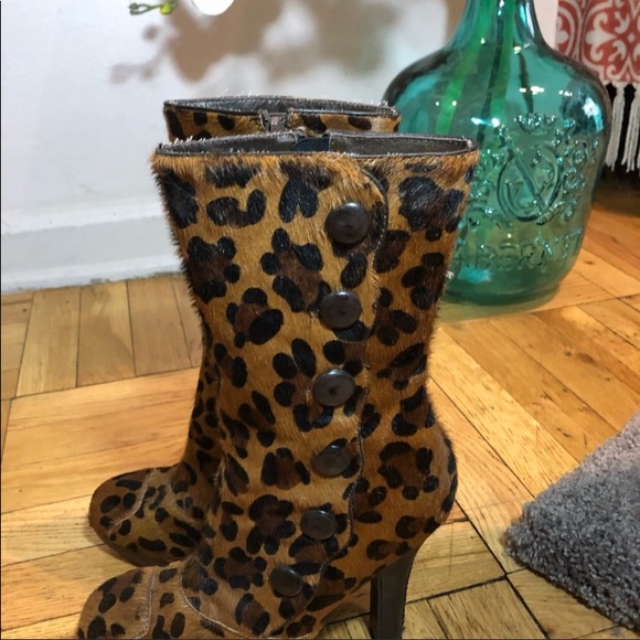Sam Edelman Calf fur animal print boots - Picture 7 of 8